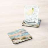Pastel Coastal Dunes Watercolor Getränkeuntersetzer (Rechte Seite)