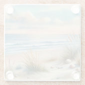 Pastel Coastal Dunes Watercolor Glasuntersetzer (Rückseite)