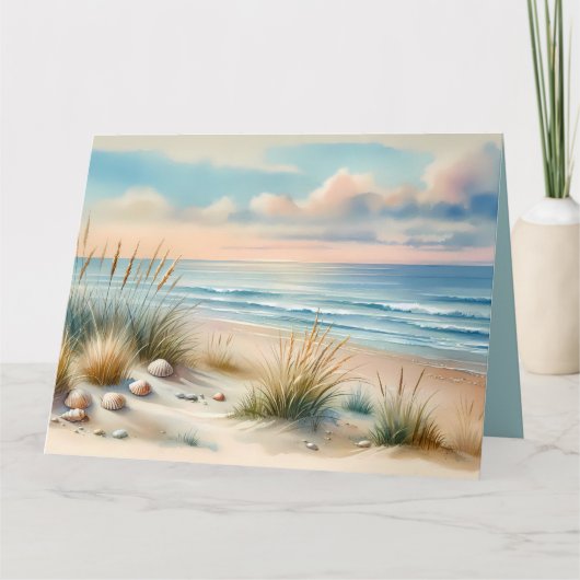 Pastel Coastal Dunes Watercolor Karte (Vorderseite)