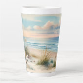 Pastel Coastal Dunes Watercolor Milchtasse (Vorderseite)
