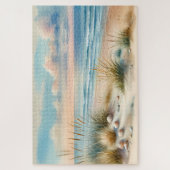 Pastel Coastal Dunes Watercolor Puzzle (Vertikal)