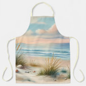 Pastel Coastal Dunes Watercolor Schürze (Vorderseite)