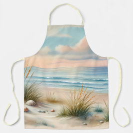 Pastel Coastal Dunes Watercolor Schürze