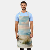 Pastel Coastal Dunes Watercolor Schürze (Getragen)