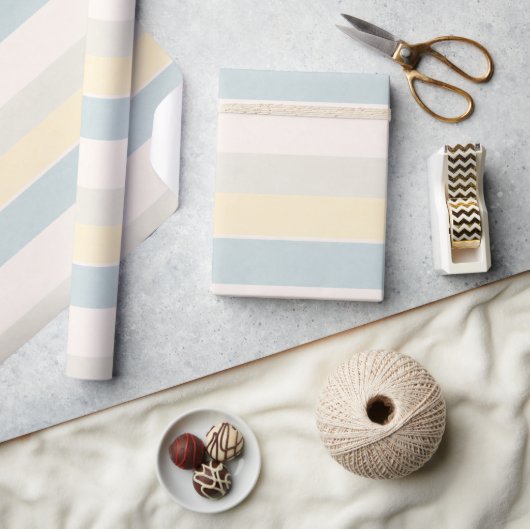 Pastel Coastal Stripe Boutique Gift Wrap Geschenkpapier (Kunsthandwerk)