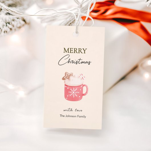 Pastel Cocoa Tasse Cookie Frohe Weihnachten Geschenkanhänger