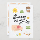 Pastel Coffee Date Card | Chill Sunday Vibes Einladung (Vorne/Hinten)