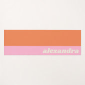 Pastel Color Block Pink and Orange Personalized Yogamatte (Vorderseite (Horizontal))