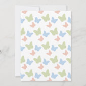 Pastel Color Butterfly Girl Baptisse Einladung (Rückseite)