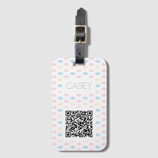 Pastel Color Clouds Pink Blue Yellow Modern. Gepäckanhänger (Vorderseite Vertikal)