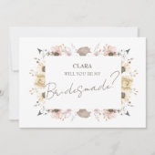 Pastel Color Floral Wedding Bridesmade Einladung (Vorderseite)