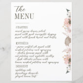 Pastel Color Floral Wedding Menu (Vorderseite)