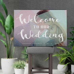 Pastel Color Foto Wedding Willkommenszeichen Poster