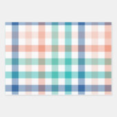 Pastel Color Gingham Karo Kariert Geschenkpapier Set (Vorderseite 2)