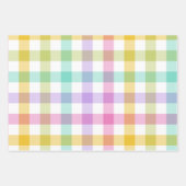Pastel Color Gingham Karo Kariert Geschenkpapier Set (Vorderseite)