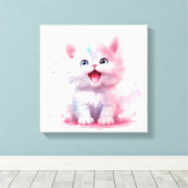 Pastel Color Niedlich Kitten Leinwand (Insitu (Holzboden))