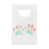 Pastel Color Rainbow Dog Paw Prints Geldbeutel Flaschenöffner (Rückseite)