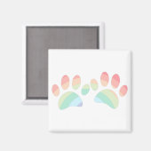 Pastel Color Rainbow Dog Paw Prints Magnet (Vorderseite/Rückseite)
