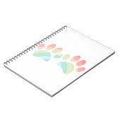 Pastel Color Rainbow Dog Paw Prints Notizblock (Linke Seite)