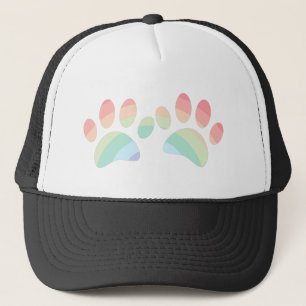 Pastel Color Rainbow Dog Paw Prints Truckerkappe