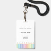 Pastel Color Rainbow Foto ID Abzeichen Ausweis (Back with Lanyard)