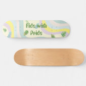 Pastel Color Soft Aesthetic Rainbow Leaves Skateboard (Horizontal)