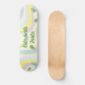 Pastel Color Soft Aesthetic Rainbow Leaves Skateboard (Vorderseite)