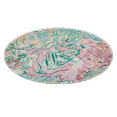 Pastel Color Tiger Art Muster Schneidebrett (Ecke)