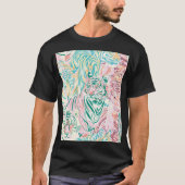 Pastel Color Tiger Art Muster T-Shirt (Vorderseite)