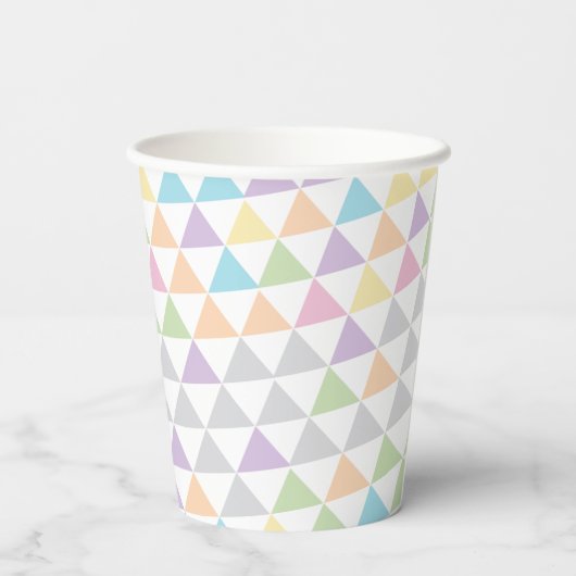 Pastel Color Triangles Pappbecher (Rückseite)