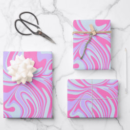 Pastel Color Waves in Pink, Lavender, & Light Blue Geschenkpapier Set