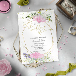 Pastel Color Wildblume Spring Foto Hochzeit Einladung