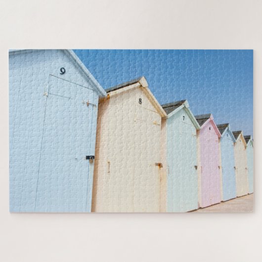 Pastel Colored Beach Huts Puzzle (Horizontal)