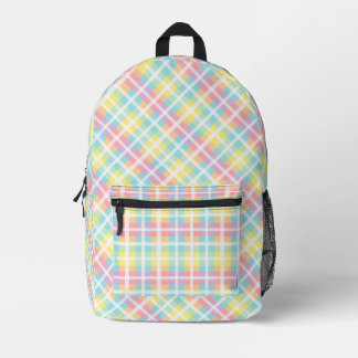 Pastel Colored Kariert Bedruckter Rucksack