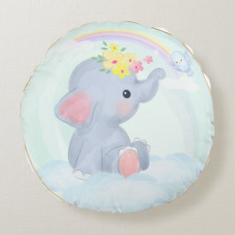 PASTEL COLORED NIEDLICH BABY ELEPHANT RUNDES KISSEN