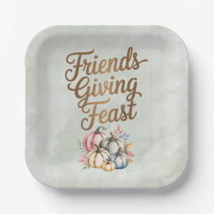 Pastel Colored Pumpkins Friendsgiving Fest Pappteller