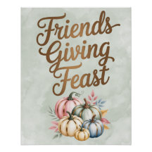 Pastel Colored Pumpkins Friendsgiving Fest