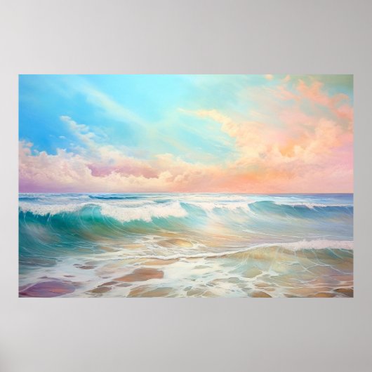 Pastel Colored Seascape - Ai Poster (Vorne)