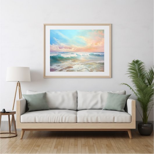 Pastel Colored Seascape - Ai Poster