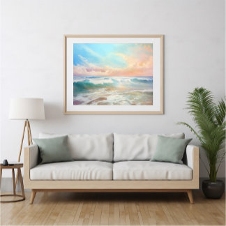 Pastel Colored Seascape - Ai Poster