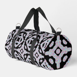 Pastel Colored Squiggly Discs Symmetrical Pattern Duffle Bag