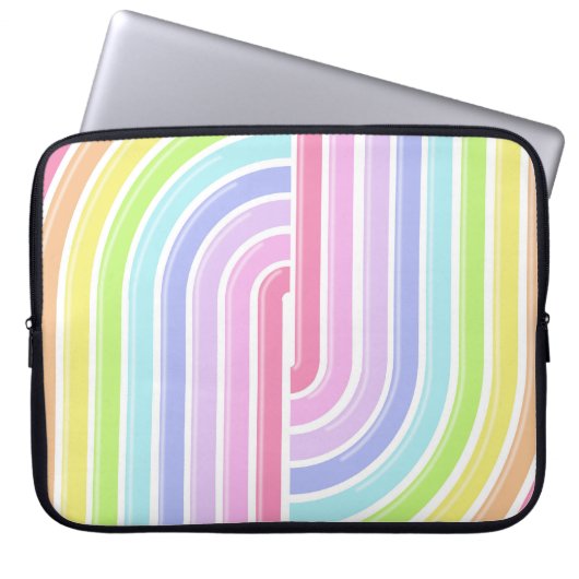 PASTEL COLORED STRIPED PATTERN LAPTOPSCHUTZHÜLLE (Vorderseite)