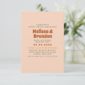 Pastel Colorful 70er Wedding Einladung (Stehend Vorderseite)