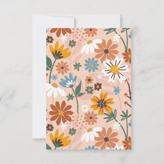 Pastel Colorful 70er Wedding Einladung (Rückseite)