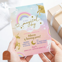 Pastel Colorful Gold Magical Unicorn