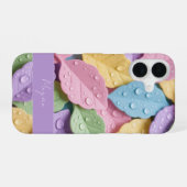 Pastel Colorful Leaf Pattern iPhone 16 Hülle (Rückseite (Horizontal))