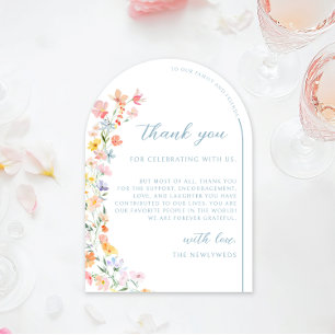 Pastel Colorful Meadow Blume Wedding Vielen Dank Einladung