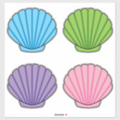 Pastel Colorful Seashell Pack Aufkleber (Blatt)