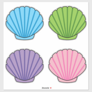 Pastel Colorful Seashell Pack Aufkleber