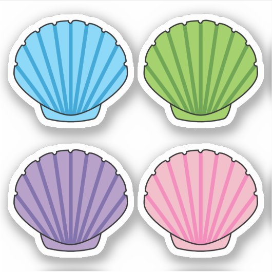 Pastel Colorful Seashell Pack Aufkleber (Vorderseite)